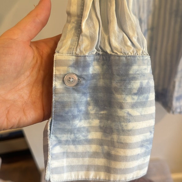 Nola Wrap Shirtdress FREE PEOPLE xs blue tie dye - Picture 6 of 8